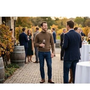 Vtg Fratelli Barneys New York Men's  100%Virgin Wool SweaterMade in Italy Large